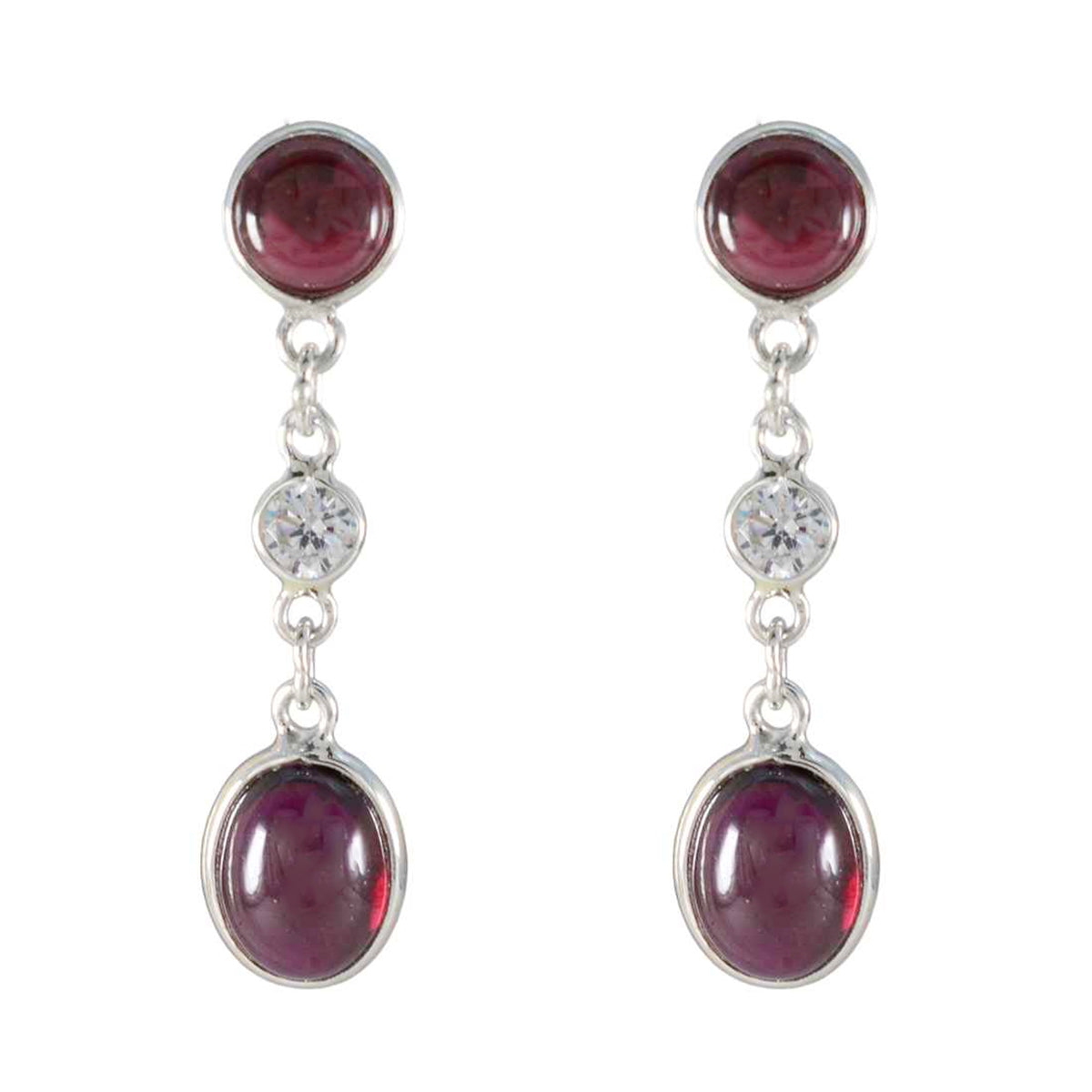 Garnet-Turkish-Sara-multiple-Stud-Red-925-Silver-Earring メイン画像