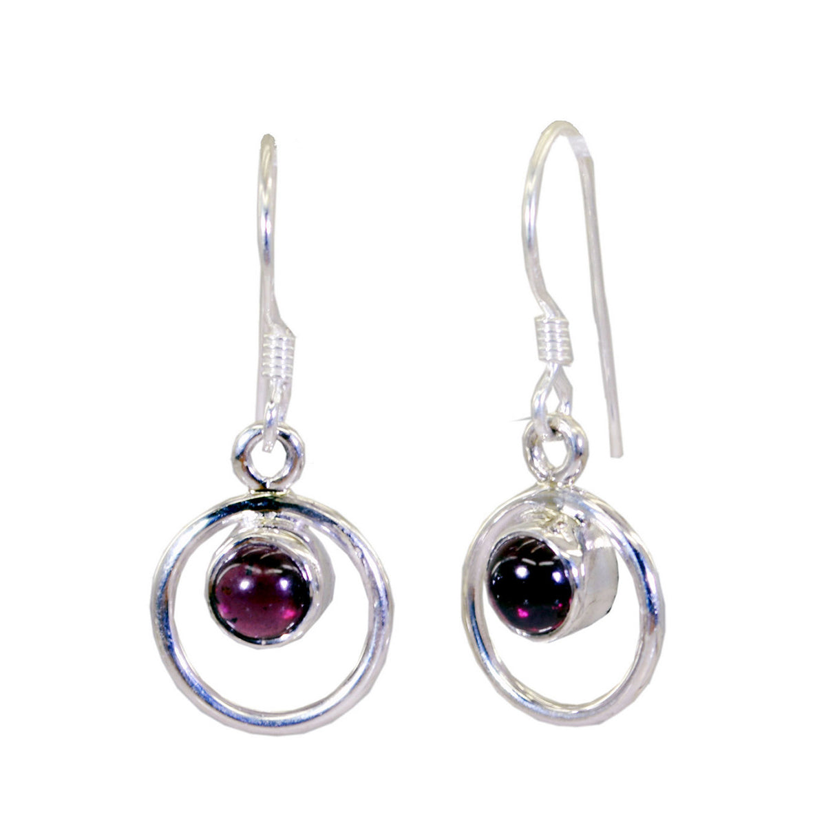 Granat-Italienisch-Sofía-mehrere-Ohrhänger-Rot-Sterling-Silber-Ohrring