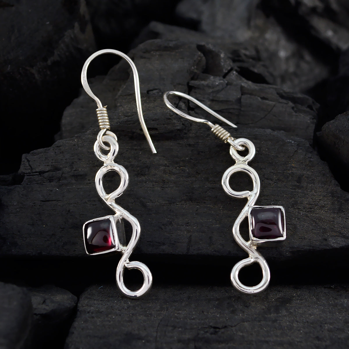 Garnet Moroccan Alina multiple Dangle Red 925 Silver Earring Второстепенное изображение товара