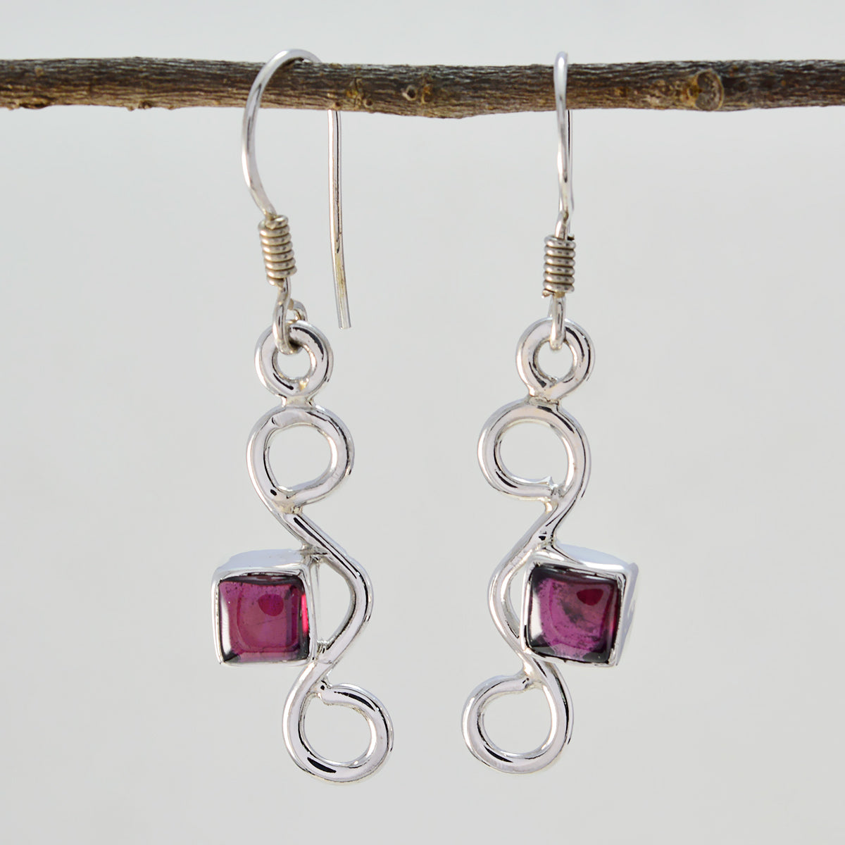 Garnet-Moroccan-Alina-multiple-Dangle-Red-925-Silver-Earring