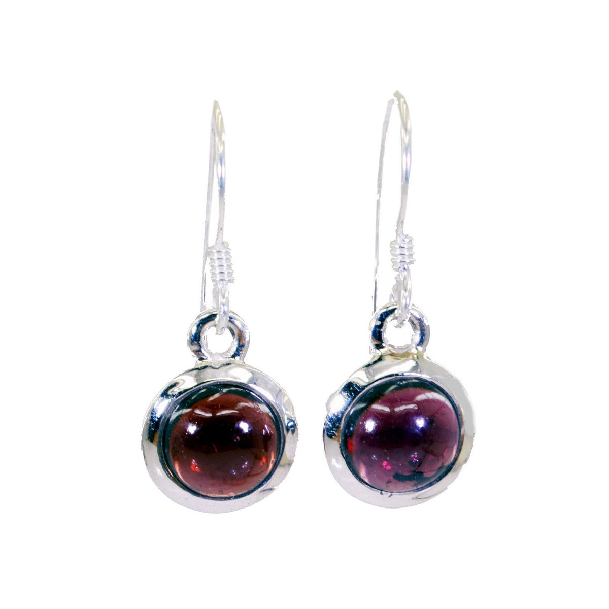 Garnet-African-Sarah-Solitaire-Dangle-Red-92.5-Silver-Earring Immagine principale del prodotto