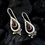 Garnet-Egyptian-Amelia-Solitaire-Dangle-Red-925-Sterling-Silver-Earring