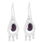 Garnet-Egyptian-Amelia-Solitaire-Dangle-Red-925-Sterling-Silver-Earring