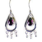 Garnet-Egyptian-Amelia-Solitaire-Dangle-Red-925-Sterling-Silver-Earring