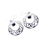 Garnet-American-Anna-Solitaire-Dangle-Red-Silver-Earring