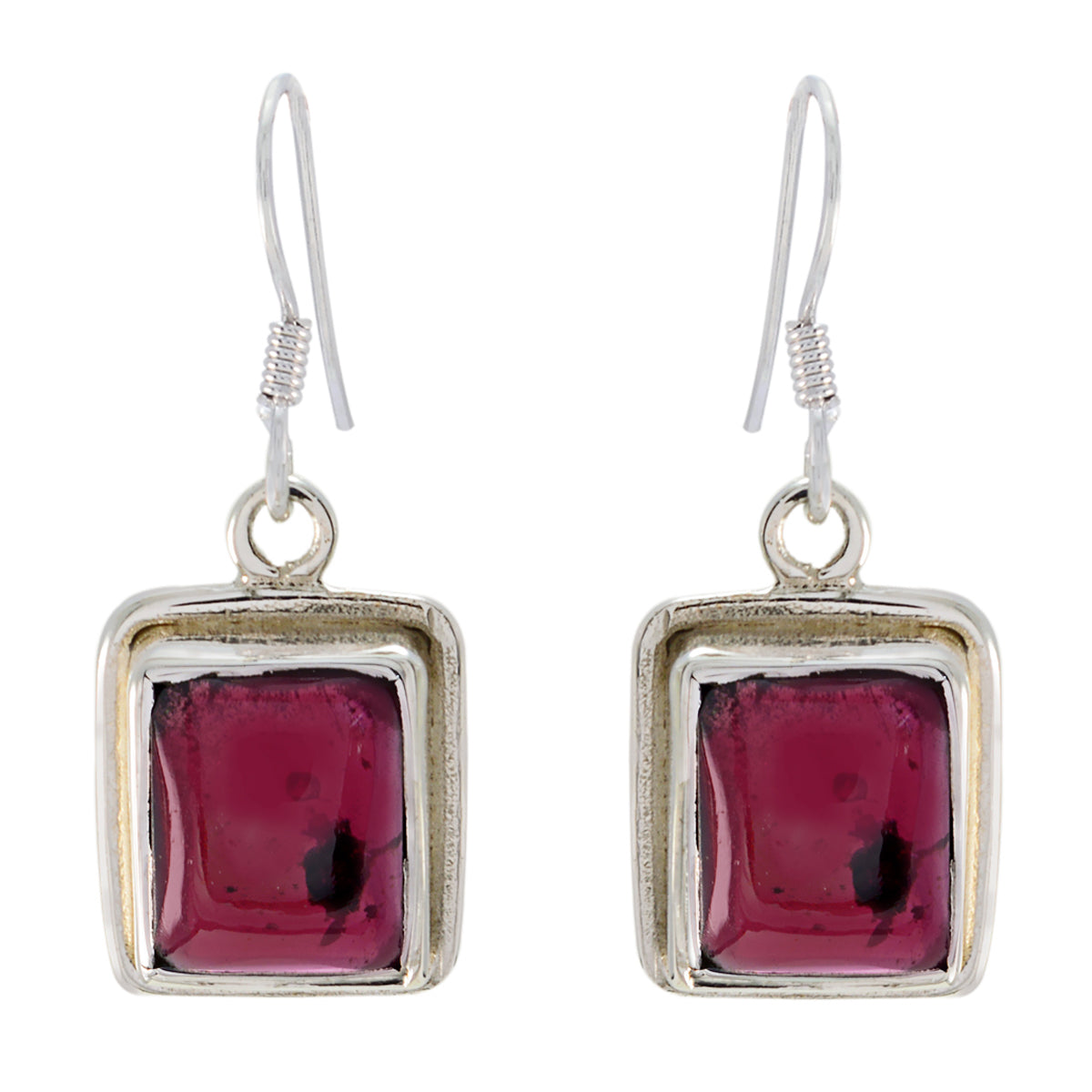 Garnet-Italian-Eva-Solitaire-Dangle-Red-925-Sterling-Silver-Earring Immagine principale del prodotto