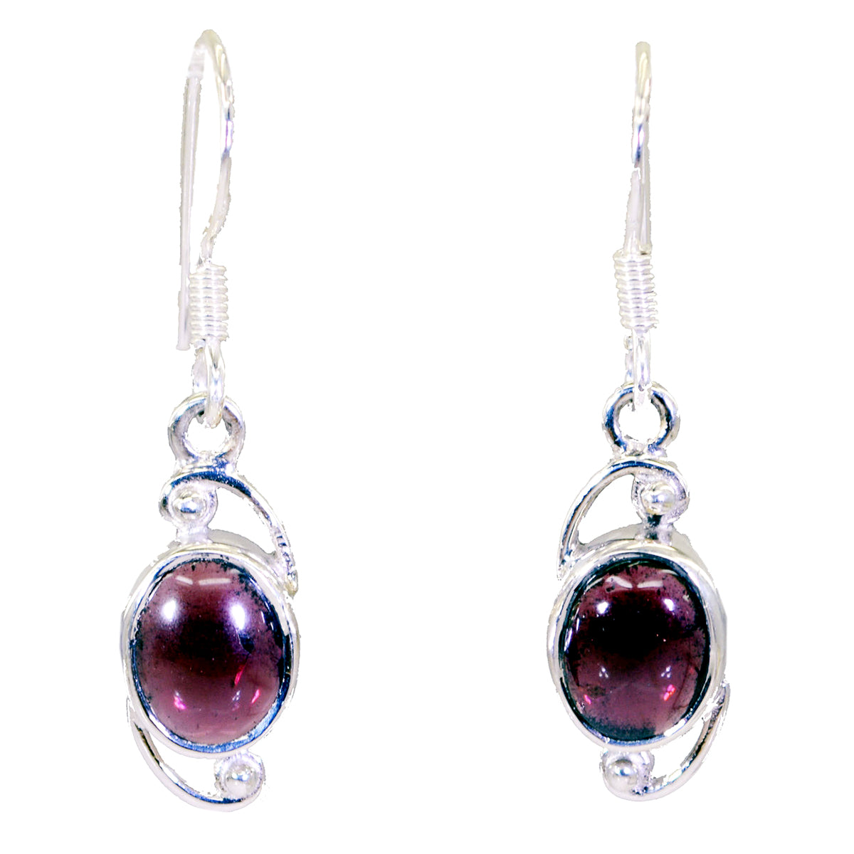 Garnet-Korean-Aria-Solitaire-Dangle-Red-Sterling-Silver-Earring