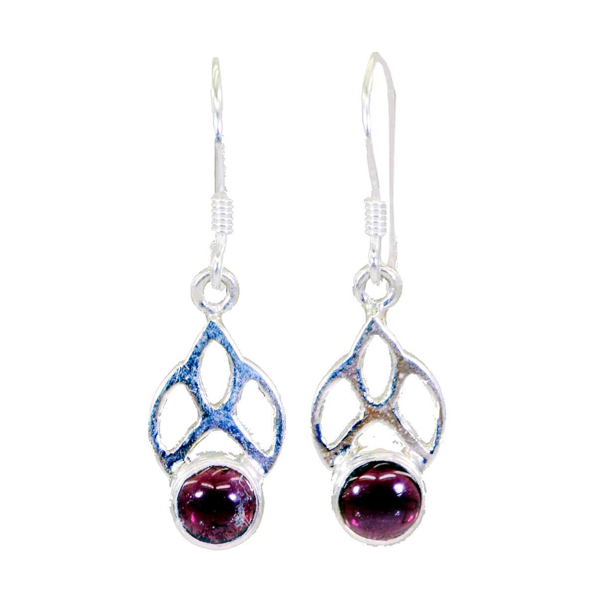 Garnet-Turkish-Aurora-Solitaire-Dangle-Red-925-Silver-Earring Huvudsaklig produktbild