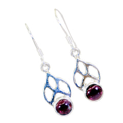 Garnet-Turkish-Aurora-Solitaire-Dangle-Red-925-Silver-Earring