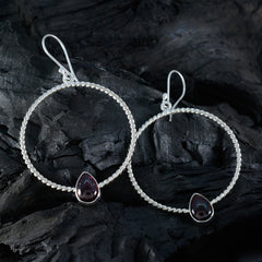 Garnet-Italian-Autumn-Solitaire-Dangle-Red-925-Silver-Earring