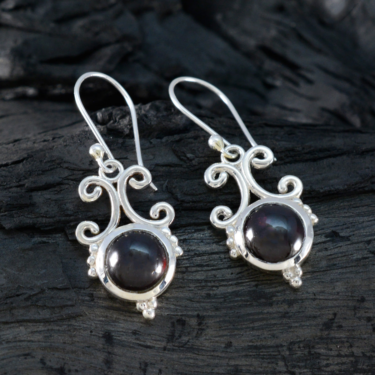 Garnet-Russian-Agustina-Solitaire-Dangle-Red-Sterling-Silver-Earring