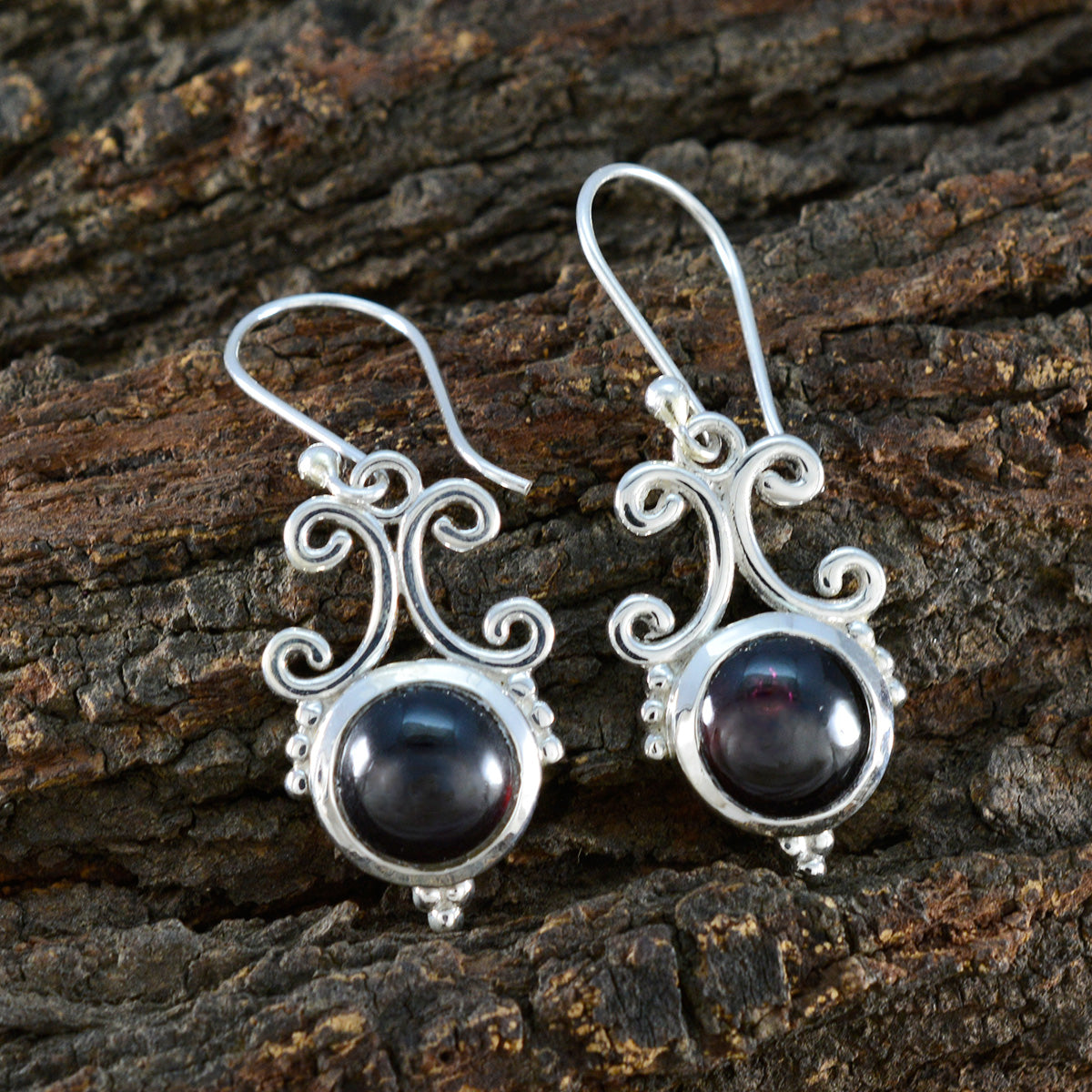 Garnet-Russian-Agustina-Solitaire-Dangle-Red-Sterling-Silver-Earring