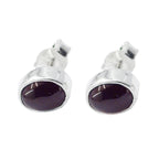 Garnet-Middle-Eastern-Ava-Solitaire-Stud-Red-Sterling-Silver-Earring