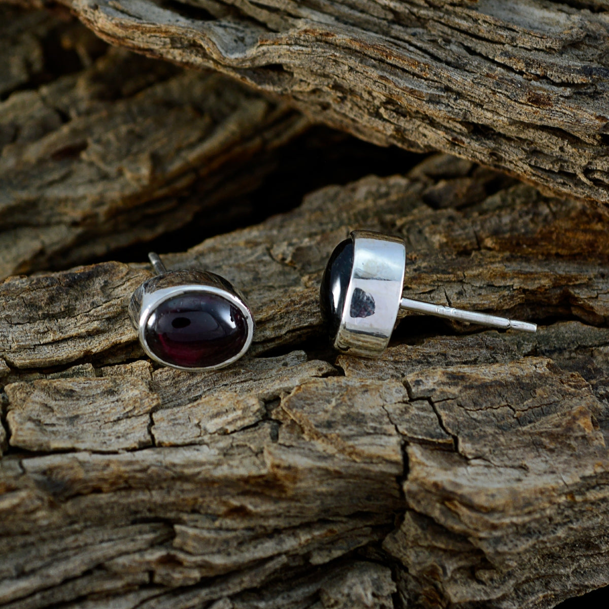 Garnet-Latin-American-Carla-Solitaire-Stud-Red-Sterling-Silver-Earring