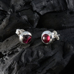Garnet-African-Clara-Solitaire-Stud-Red-Sterling-Silver-Earring