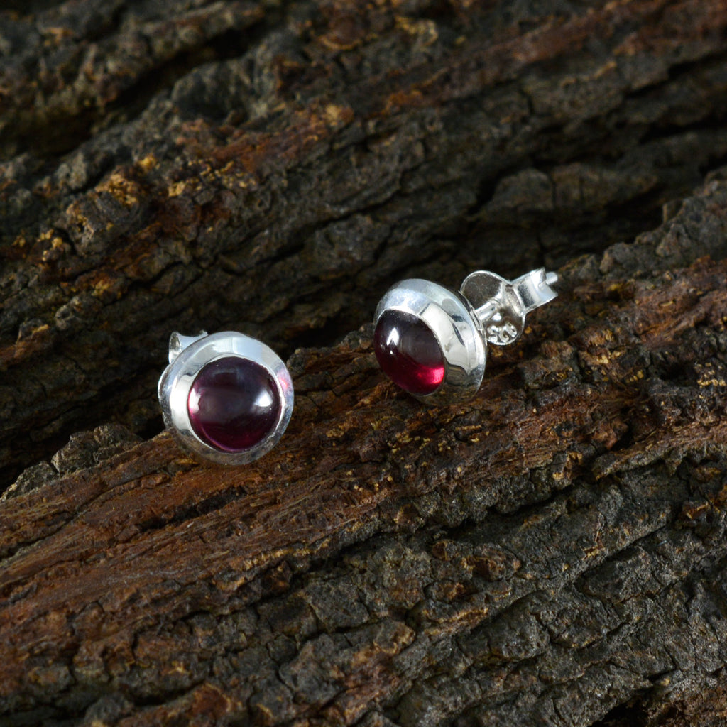 Garnet-African-Clara-Solitaire-Stud-Red-Sterling-Silver-Earring