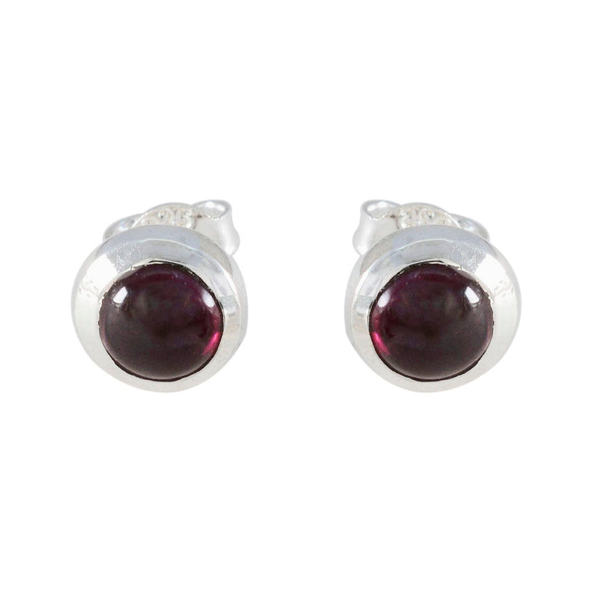 Garnet-African-Clara-Solitaire-Stud-Red-Sterling-Silver-Earring