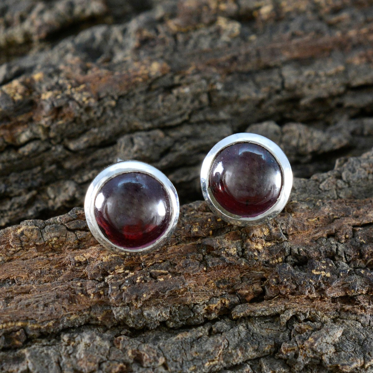 Garnet-American-Aiko-Solitaire-Stud-Red-92.5-Silver-Earring
