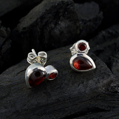 Garnet-Moroccan-Luisa-multiple-Stud-Red-92.5-Silver-Earring