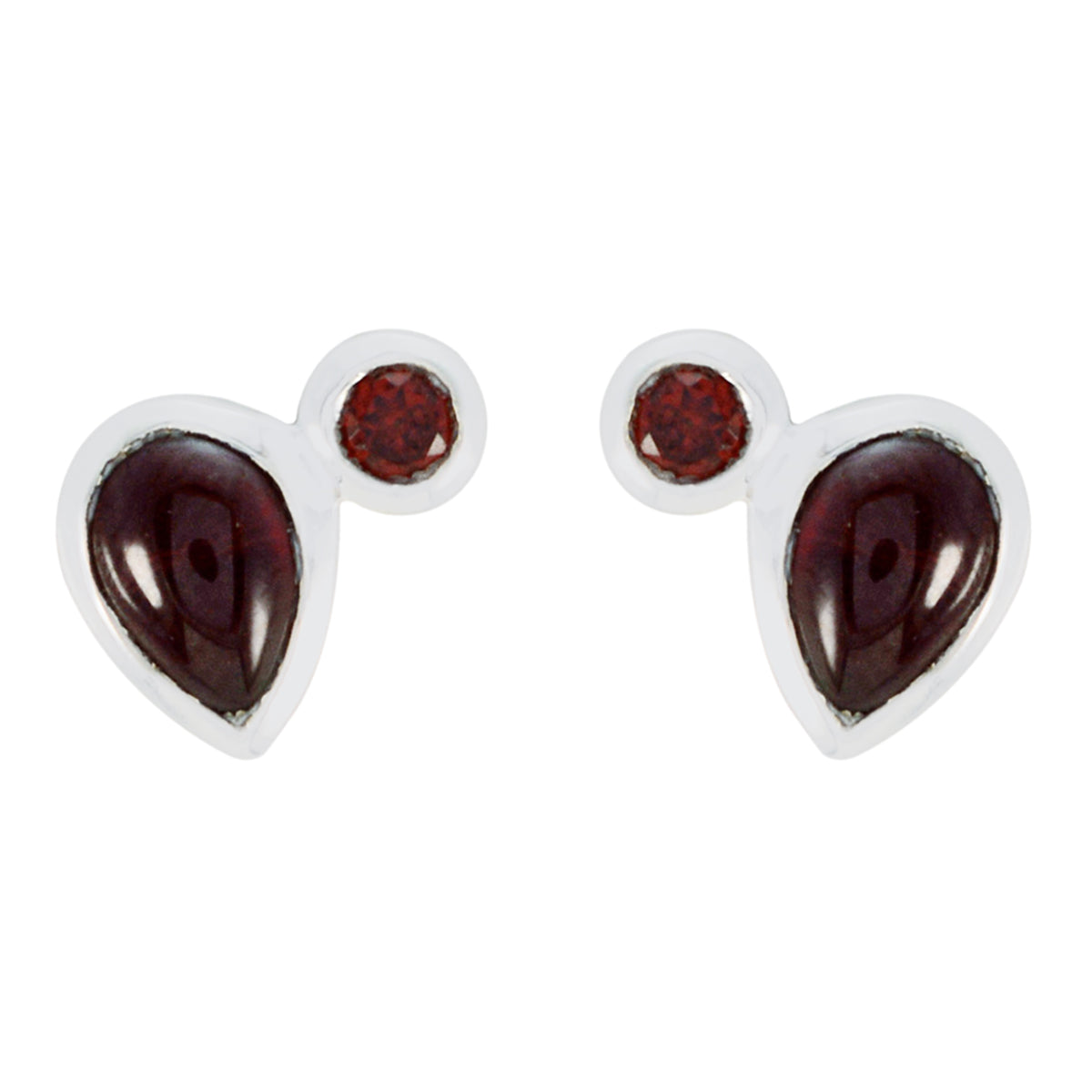 Garnet-Moroccan-Luisa-multiple-Stud-Red-92.5-Silver-Earring Immagine principale del prodotto