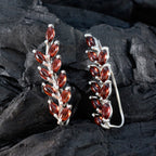 Garnet-Middle-Eastern-Mathilde-multiple-Stud-Red-Silver-Earring