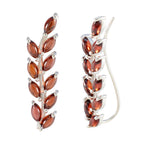 Garnet-Middle-Eastern-Mathilde-multiple-Stud-Red-Silver-Earring