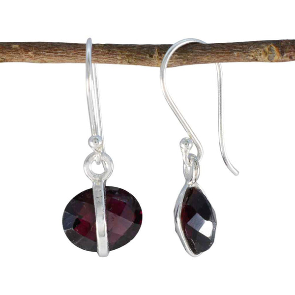 Granat-African-Lucia-Solitaire-Dangle-Red-925-Silber-Ohrring