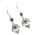 Garnet-Indian-Nisa-multiple-Dangle-Red-92.5-Silver-Earring