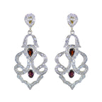 Garnet-Indian-Meera-multiple-Stud-Red-925-Sterling-Silver-Earring