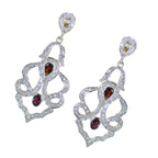 Garnet-Indian-Meera-multiple-Stud-Red-925-Sterling-Silver-Earring
