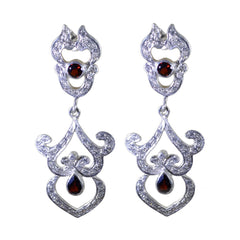 Garnet-Indian-Putri-multiple-Stud-Red-Sterling-Silver-Earring