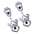 Garnet-Indian-Putri-multiple-Stud-Red-Sterling-Silver-Earring