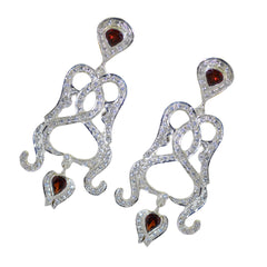 Garnet-Indian-Riya-multiple-Stud-Red-92.5-Silver-Earring