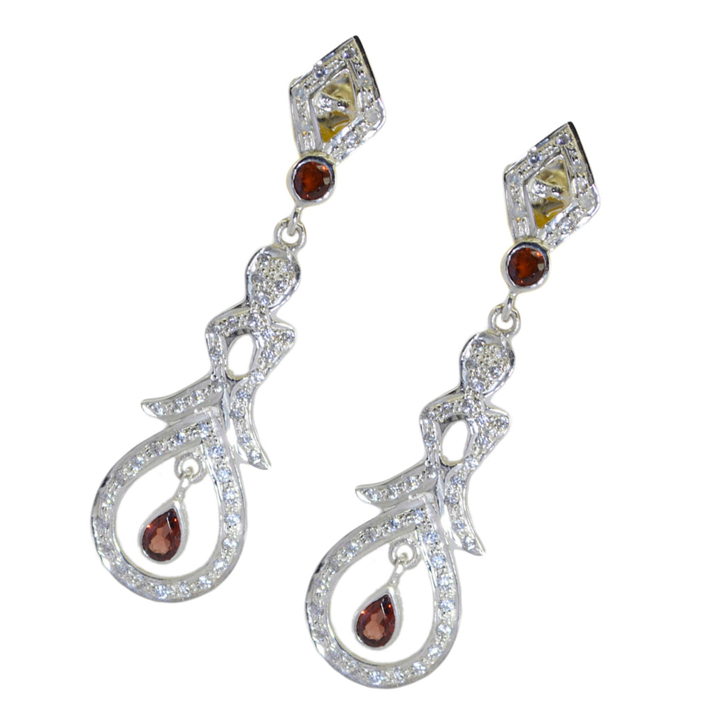 Garnet-Indian-Saanvi-multiple-Stud-Red-Sterling-Silver-Earring