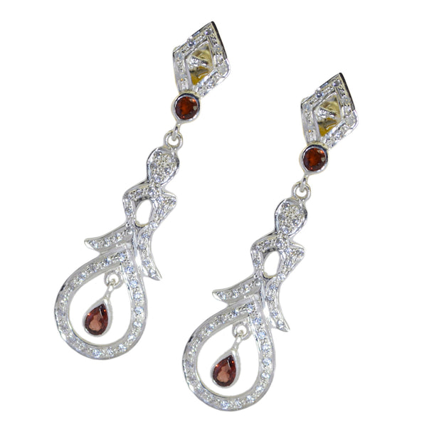 Garnet-Indian-Saanvi-multiple-Stud-Red-Sterling-Silver-Earring