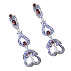 Garnet-Indian-Putri-multiple-Stud-Red-925-Silver-Earring