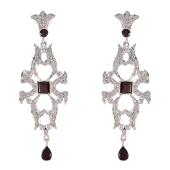 Garnet-Indian-Siti-multiple-Stud-Red-925-Silver-Earring
