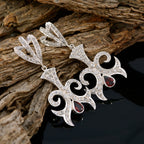 Garnet-Indian-Zara-multiple-Stud-Red-Silver-Earring