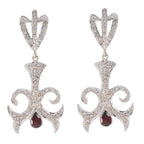 Garnet-Indian-Zara-multiple-Stud-Red-Silver-Earring