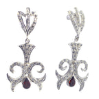 Garnet-Indian-Zara-multiple-Stud-Red-Silver-Earring