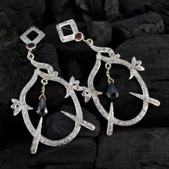 Garnet-Indian-Liyana-multiple-Stud-Red-Sterling-Silver-Earring