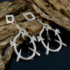 Garnet-Indian-Liyana-multiple-Stud-Red-Sterling-Silver-Earring