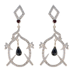 Garnet-Indian-Liyana-multiple-Stud-Red-Sterling-Silver-Earring