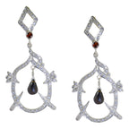 Garnet-Indian-Liyana-multiple-Stud-Red-Sterling-Silver-Earring