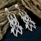 Garnet-Indian-Aisha-multiple-Stud-Red-92.5-Silver-Earring