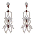 Garnet-Indian-Aisha-multiple-Stud-Red-92.5-Silver-Earring