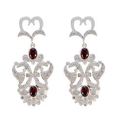 Garnet-Indian-Ananya-multiple-Stud-Red-925-Sterling-Silver-Earring