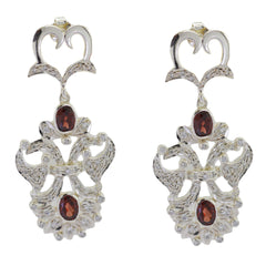 Garnet-Indian-Ananya-multiple-Stud-Red-925-Sterling-Silver-Earring