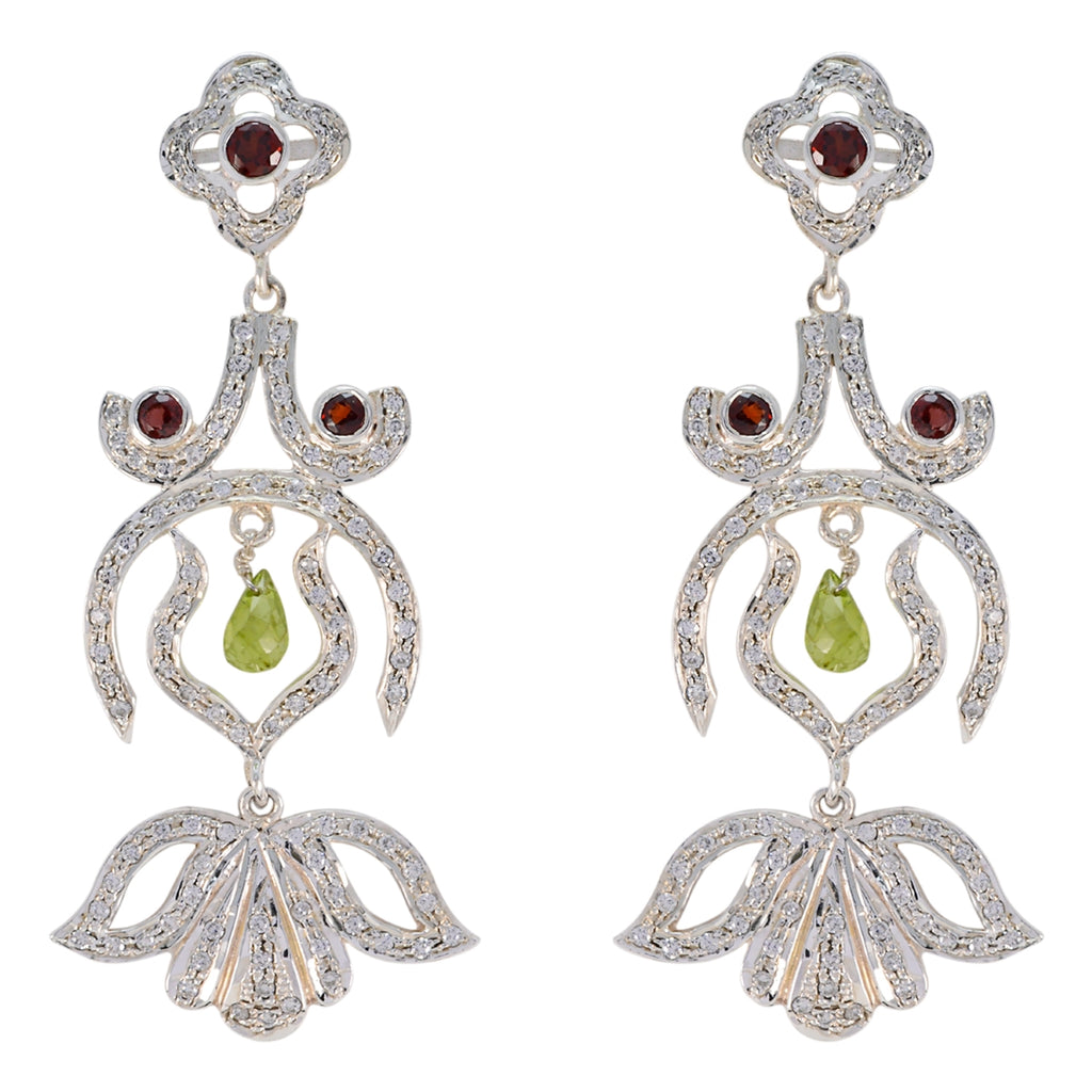 Garnet-Indian-Angel-multiple-Stud-Red-925-Silver-Earring