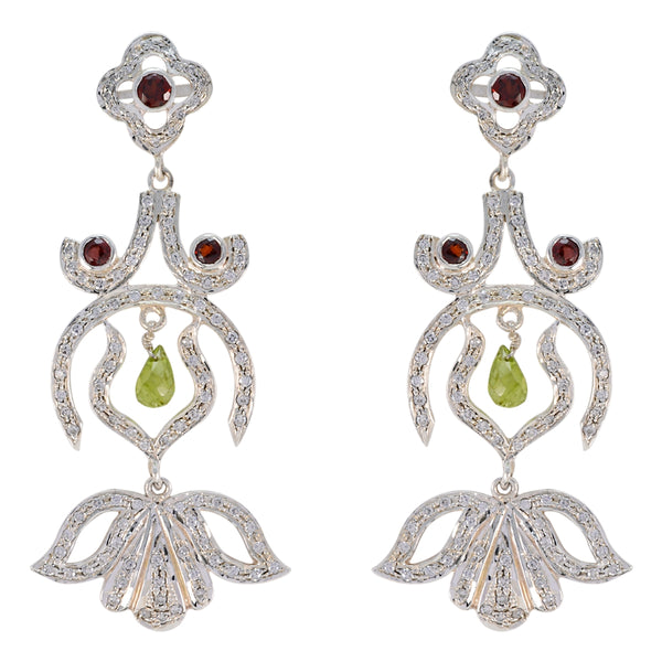 Garnet-Indian-Angel-multiple-Stud-Red-925-Silver-Earring